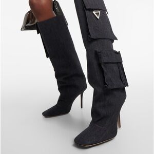 Áttico denim cargo boots